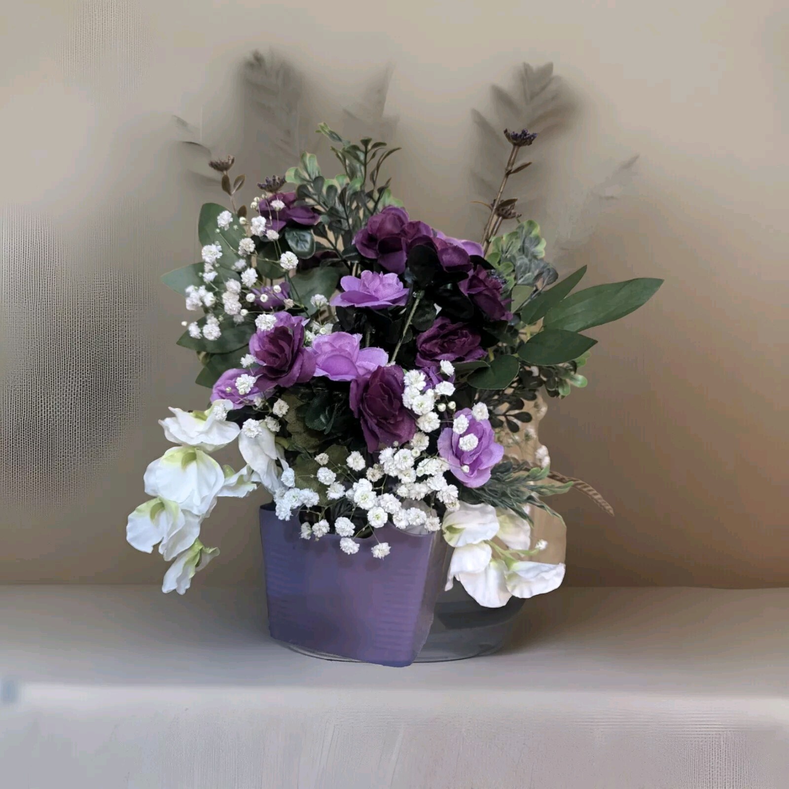 Countertop Floral purple roses Bathroom Custom Made Use With Croscill Chambord