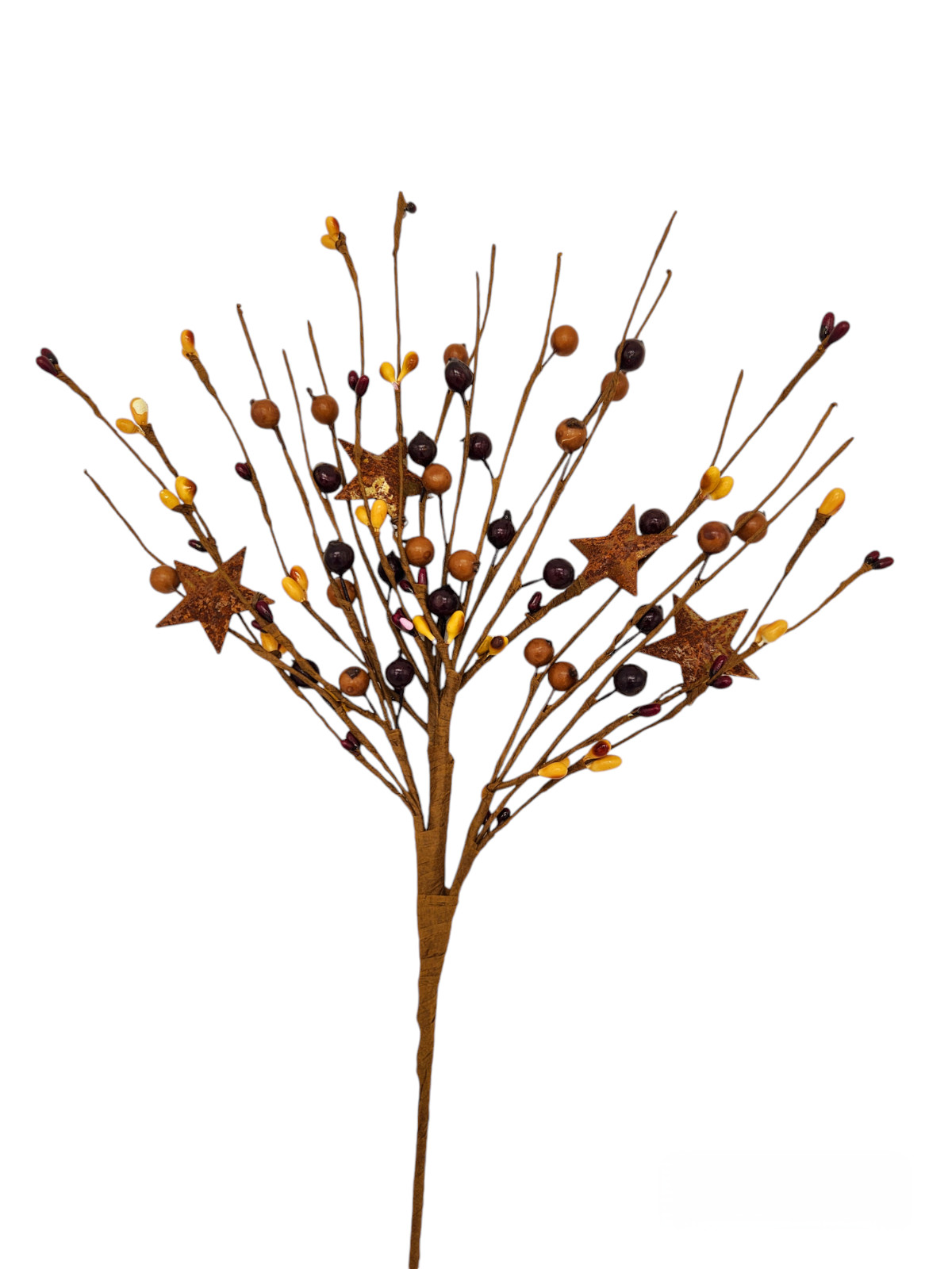 Burgundy Brown & Mustard Berry Picks Artificial Berries Spray Home Decor N601