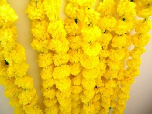 10 PC Yellow Artificial Marigold Flower Garlands Party Vine Wedding Decoration