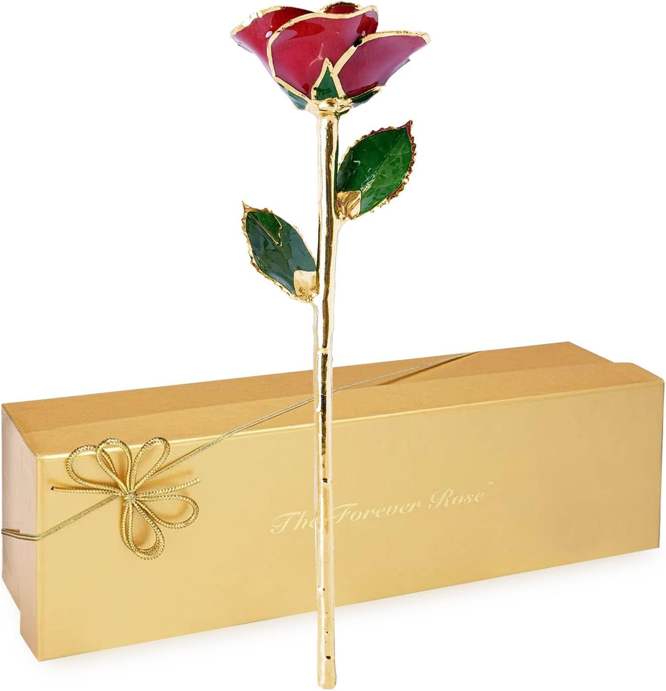 Bloomed, Beautiful 24K Gold Dipped Red Rose That Lasts Forever, 24K Gold Dipped