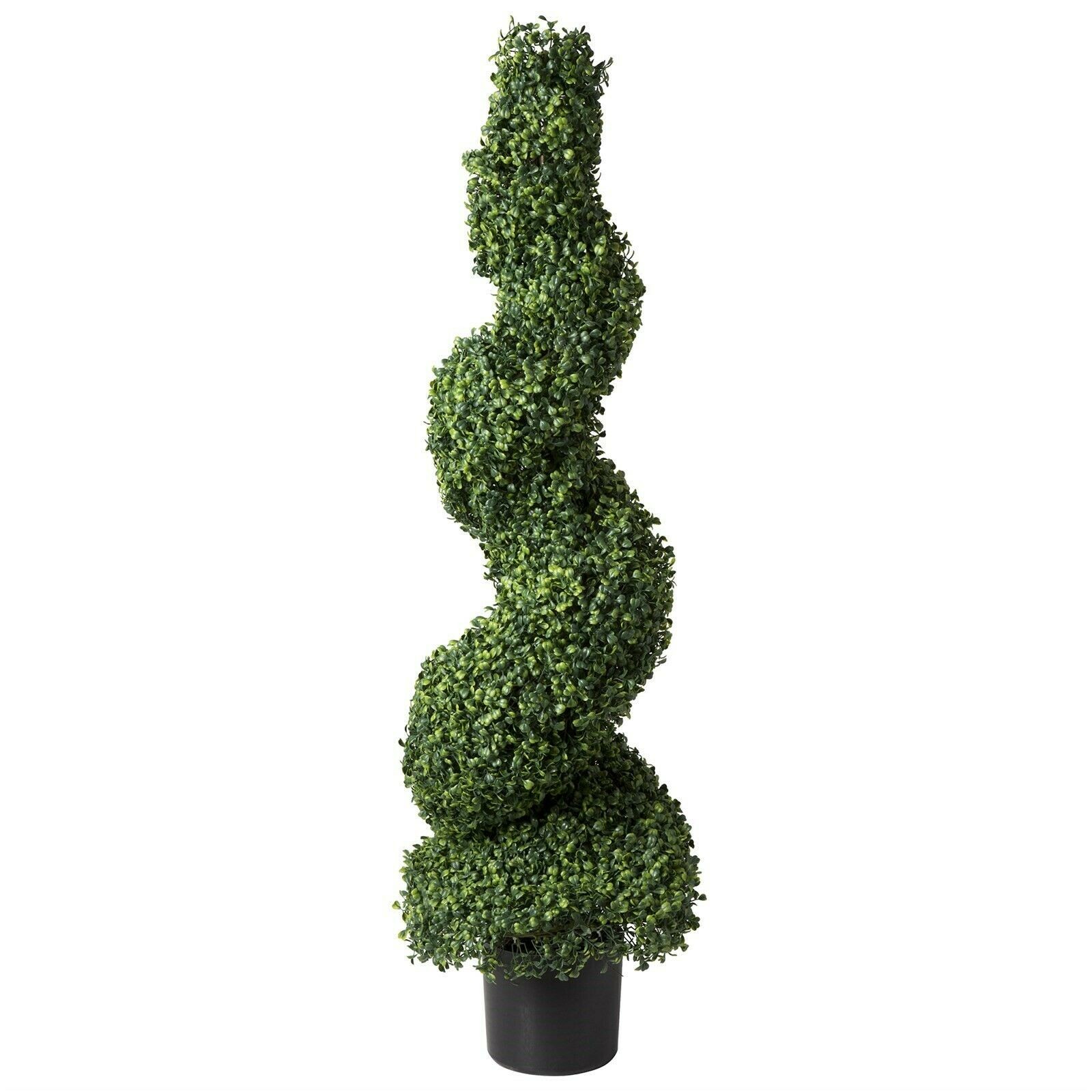 50 Inch Boxwood Spiral Topiary Realistic Fake Tree Indoor Outdoor
