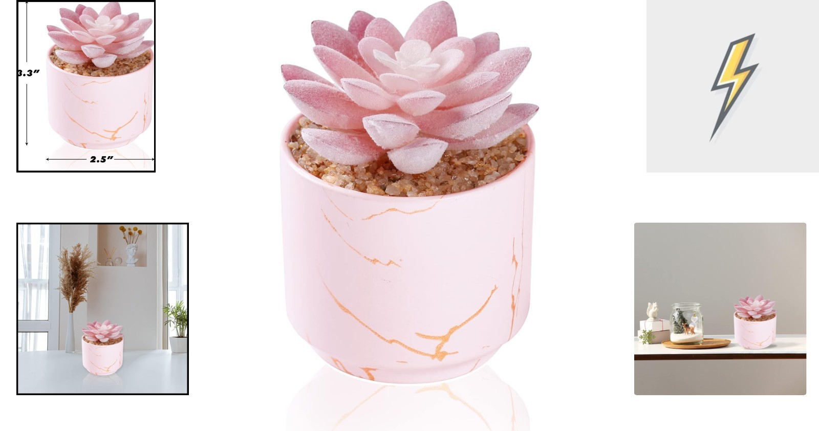 Elegant Artificial Succulent in Round Pink Pot – Indoor Decorative Accent