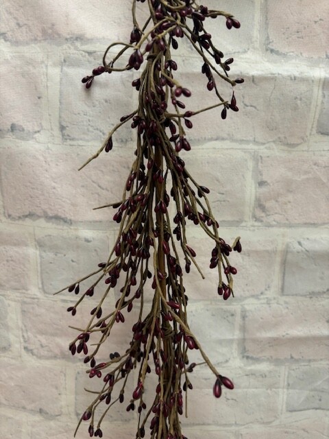 Pip Berry Garland Dark Burgundy 4′ FULL BEAUTIFUL BERRIES