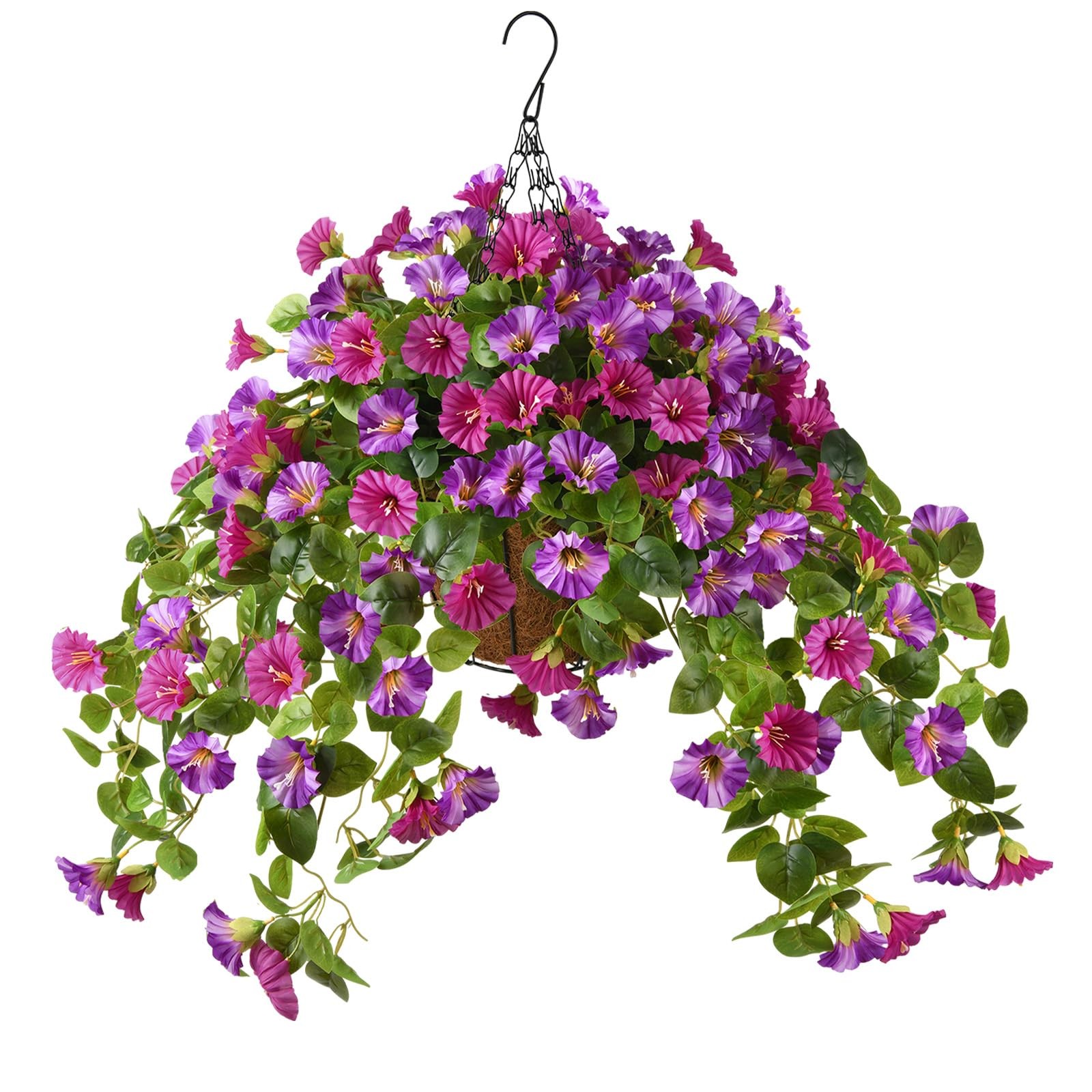 Artificial Hanging Fake Flowers with Basket Plants for Outdoor Decoration, Fa…