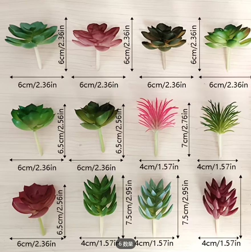 Assorted Faux Succulent Plant 10 pc Set – Artificial / Fake Realistic Indoor