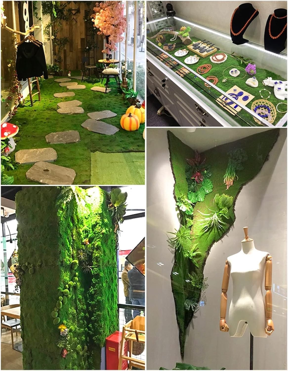 Simulation Artificial Moss Mat 39x39in, Fake Moss Wall DIY Artificial Moss Ma…