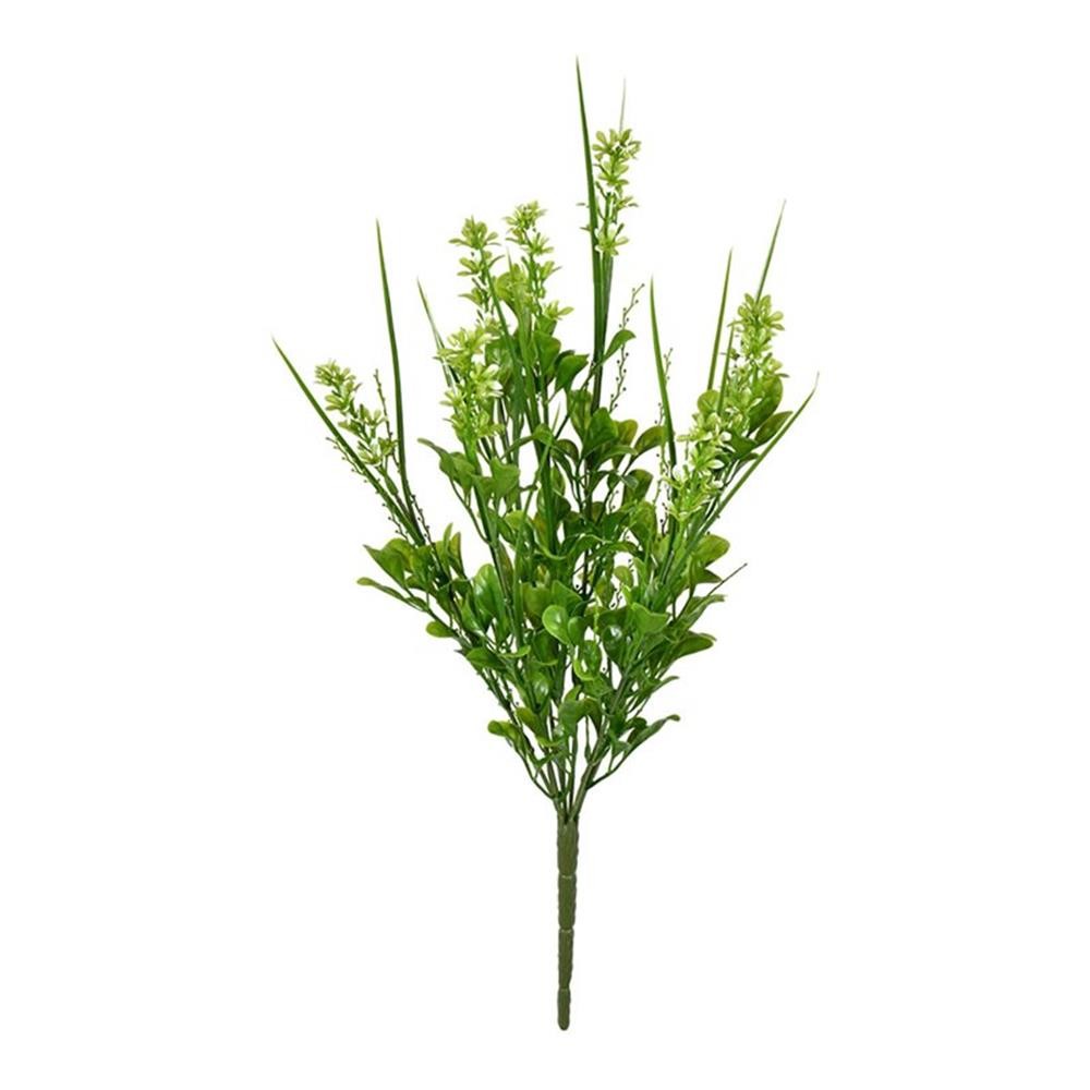 Vickerman 16″ Plastic Artificial UV Coated Butterfly Bush in Green (Set of 2)