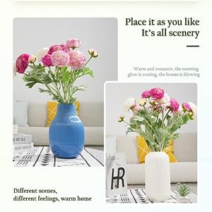 Artificial Flowers Silk Peony 20Pcs 60Heads Pink Red Faux Floral Arrangements