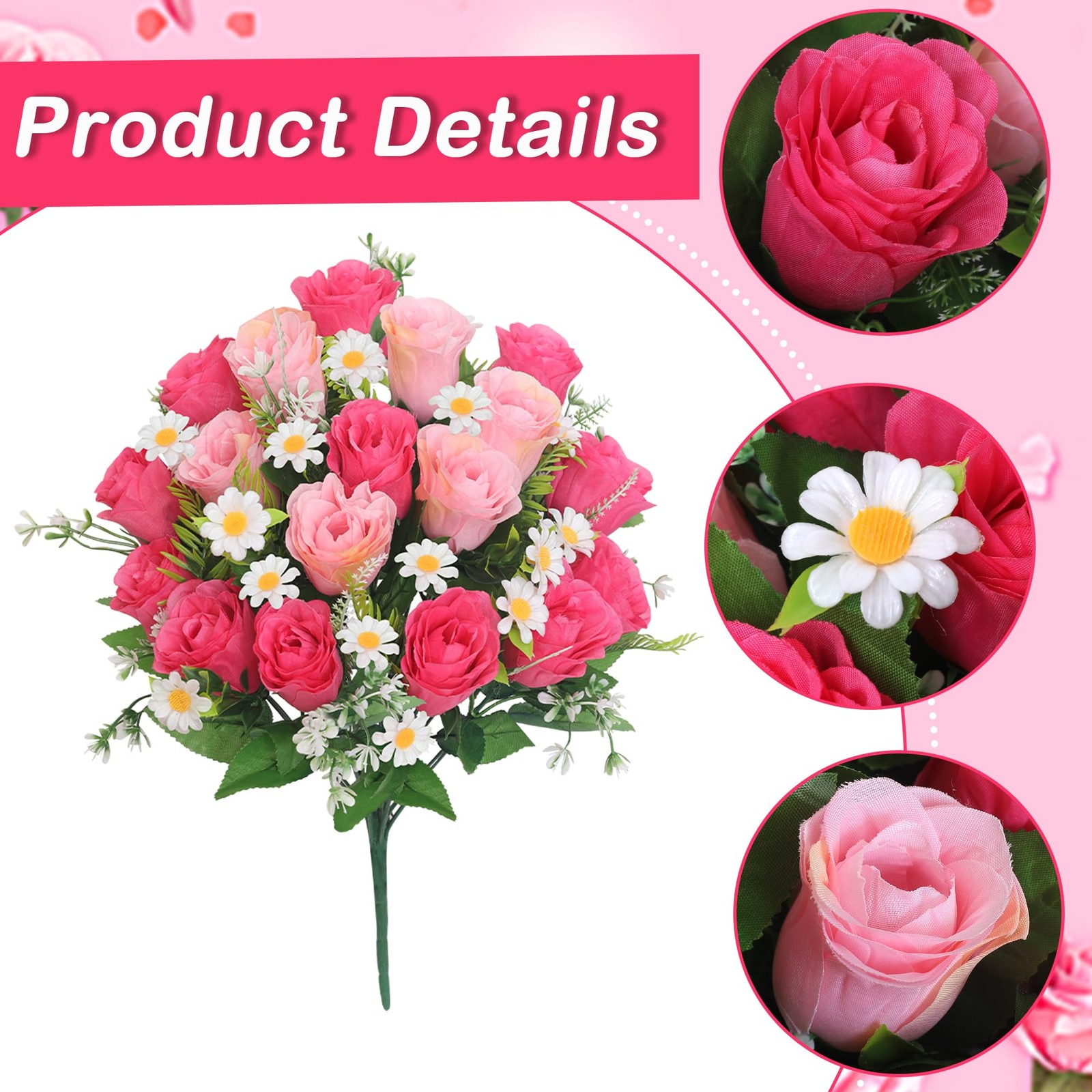 Artificial Cemetery Flowers for Grave Memorial Day Flowers for Cemetery,2Pack…
