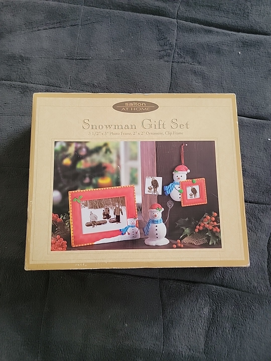 SALTON at HOME/SNOWMAN GIFT SET/PHOTO FRAME, CLIP FRAME, ORNAMENT~ Brand New