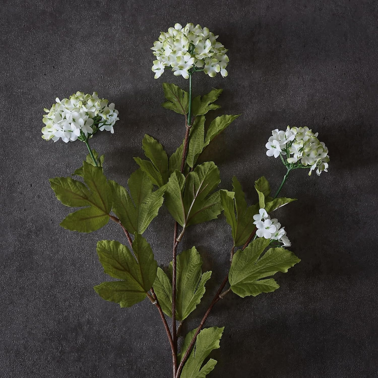 28″ Faux Hydrangea Flowers – 6 Pcs White-Green Silk Stems for Home Decor