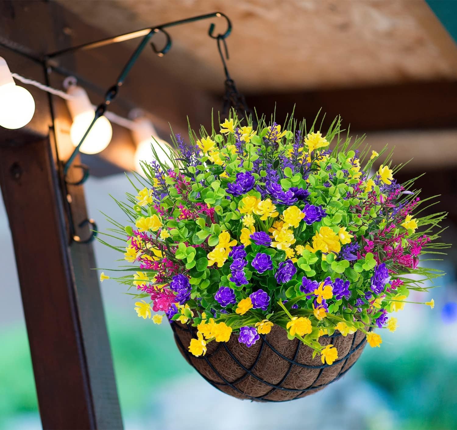 Lifelike 12-Pack Faux Flowers – UV Resistant, Perfect for Porches & Windowsills