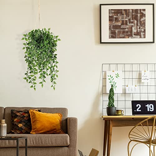 Fake Hanging Plants Indoor – 2 Pack Faux Greenery Plant for Home Decor Green-2