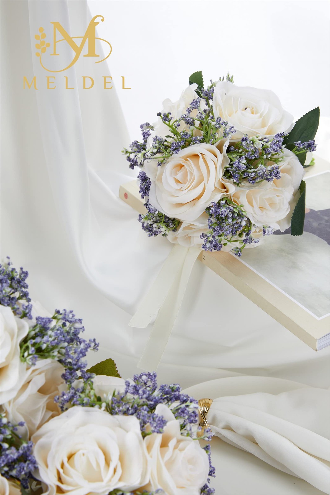 6.5 Inch Ivory Bridesmaid Bouquets For Wedding Set Of 6 Wedding Bouquets For Bri