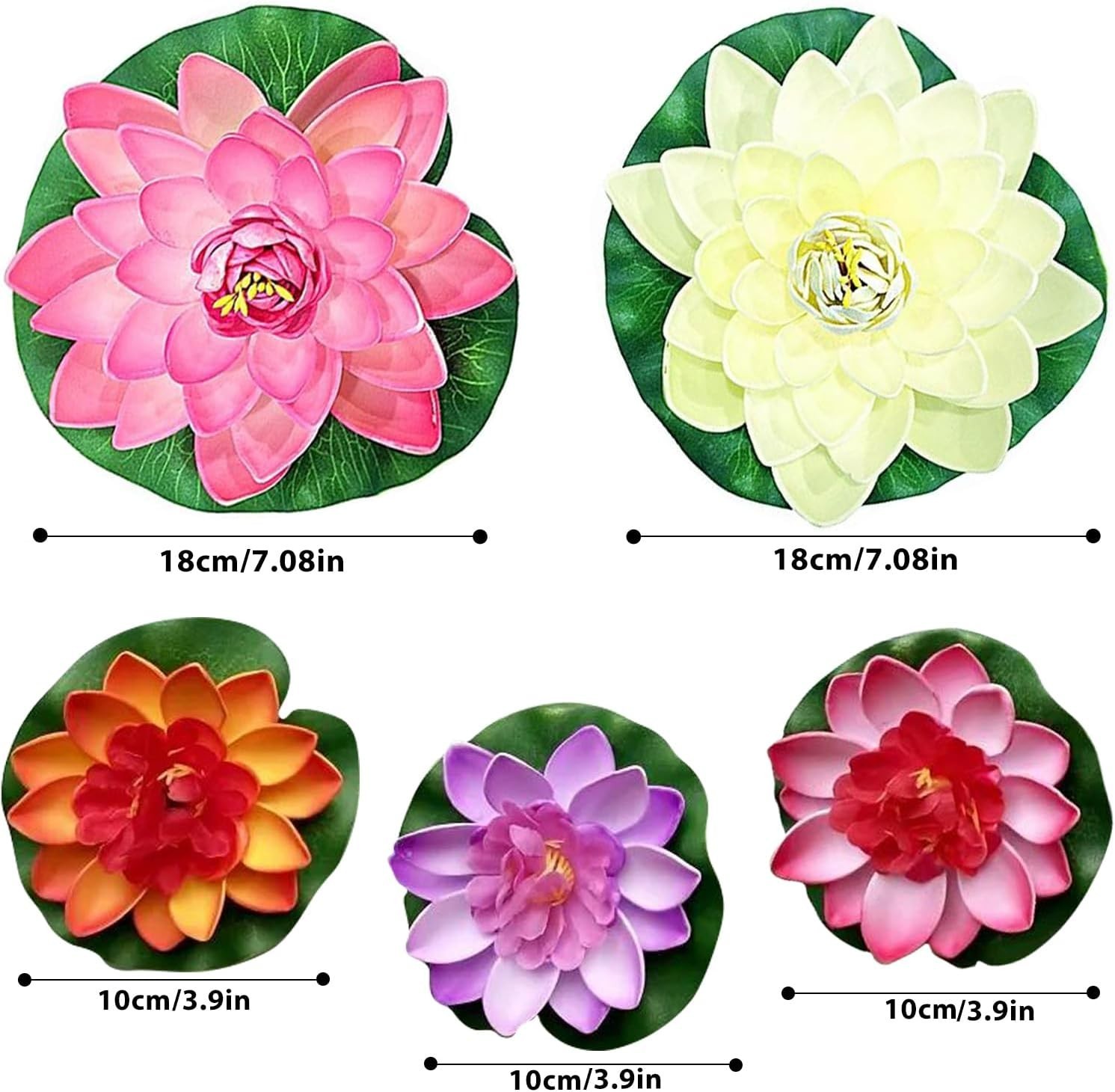 Artificial Foam Floating Lotus Pads – 14 Piece Set for Beautiful Water Features