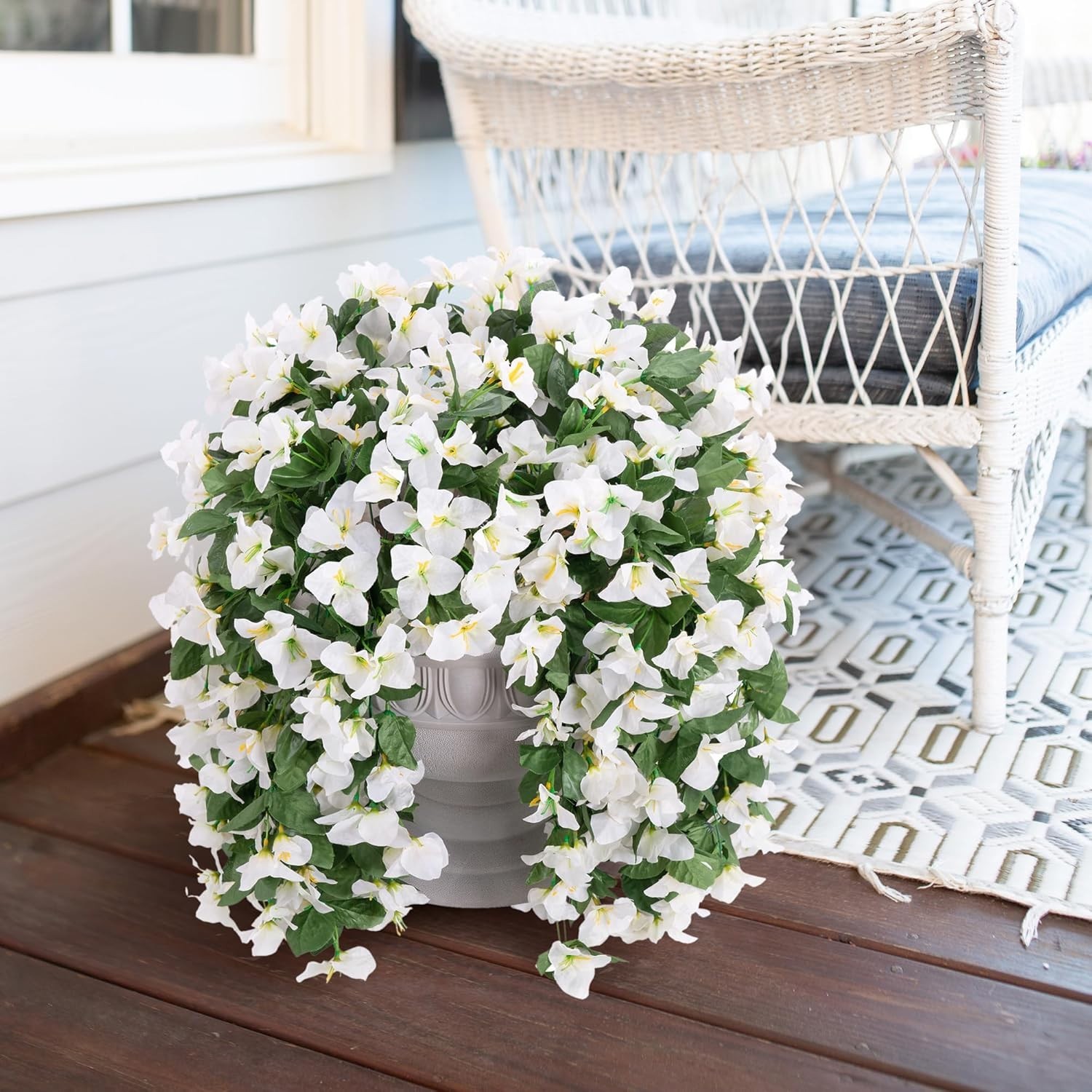 Faux Bougainvillea Artificial Flowers for Outdoors Fake Plants Outside Decora…