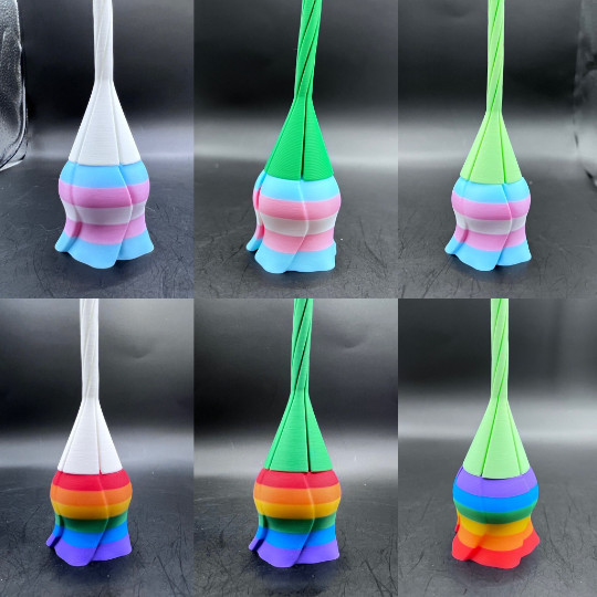 Pride Roses 3D Printed – Rainbow, Trans and more! Great gift Charity Donation 🎗