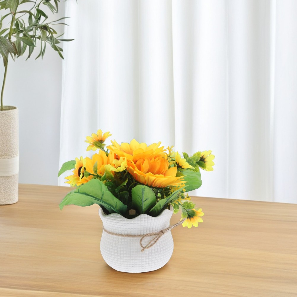 Wedding Greenery Plants Patio Decoration Artificial Potted Sunflower