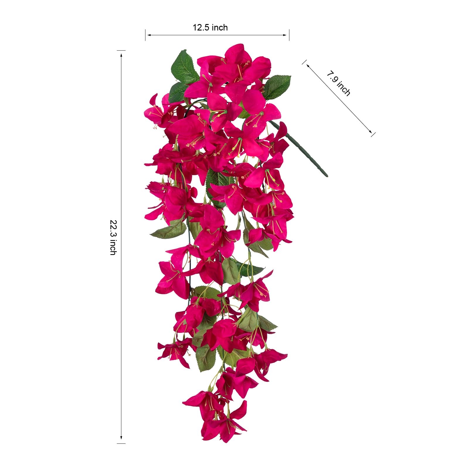 2PCS Bougainvillea Artificial Hanging Flowers Plants for Outdoors Outside Fal…