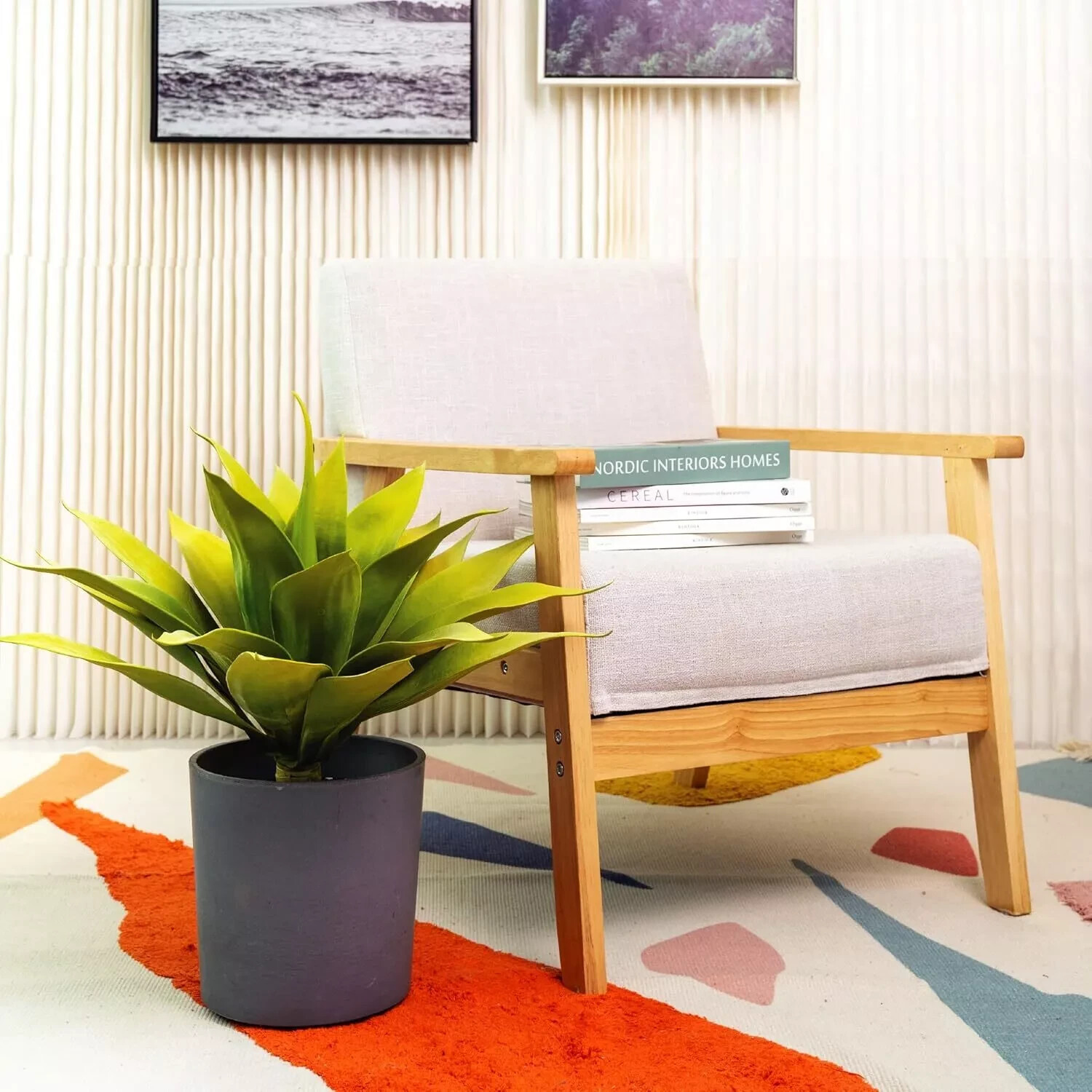 Set of 3 Fall Artificial Agave Fake Plant, Yellow Fake Agave Plant 22 inches