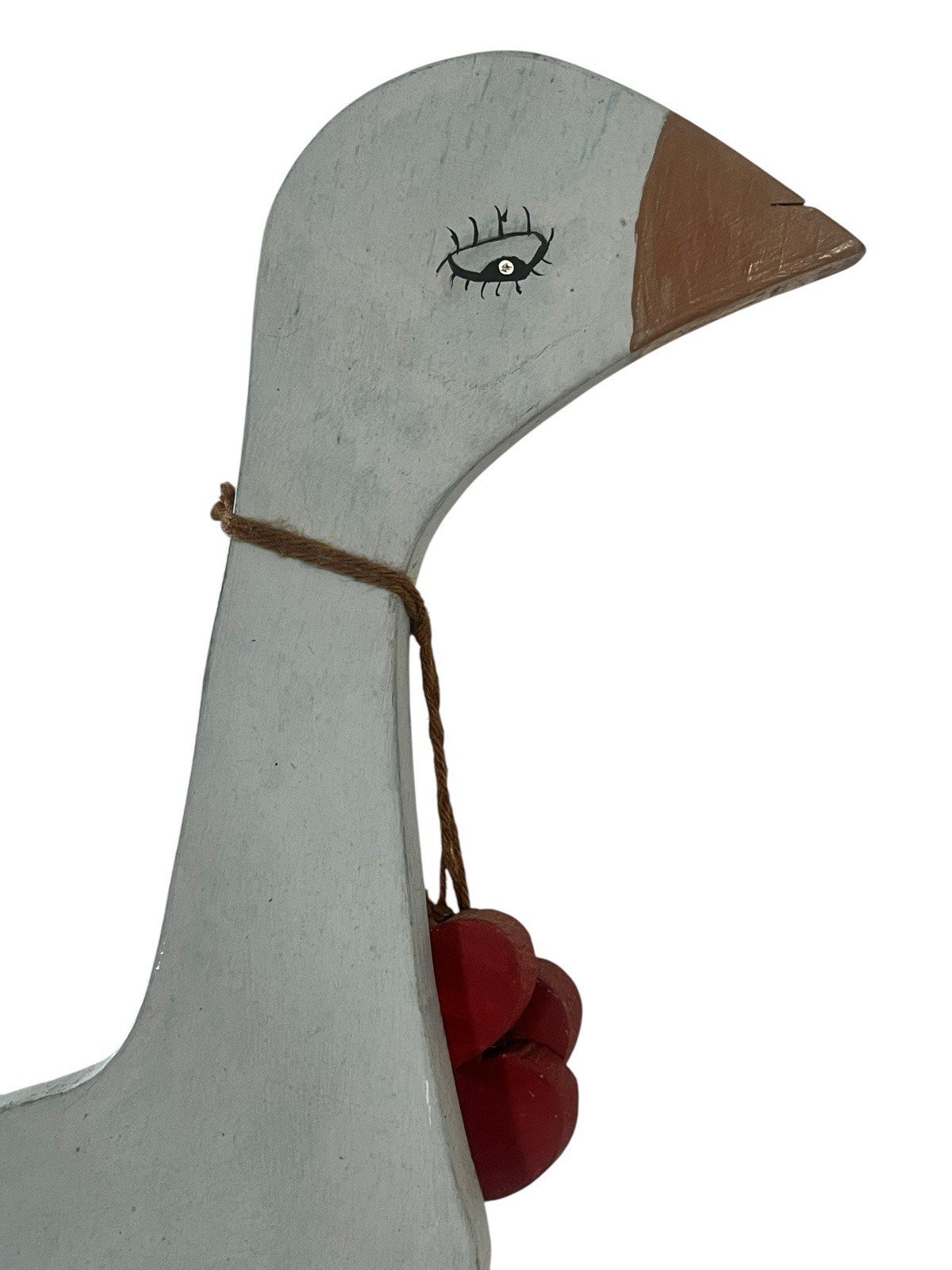 VTG Cottagecore Primitive Goose LARGE WOOD FIGURE Hand Painted Statue 20”