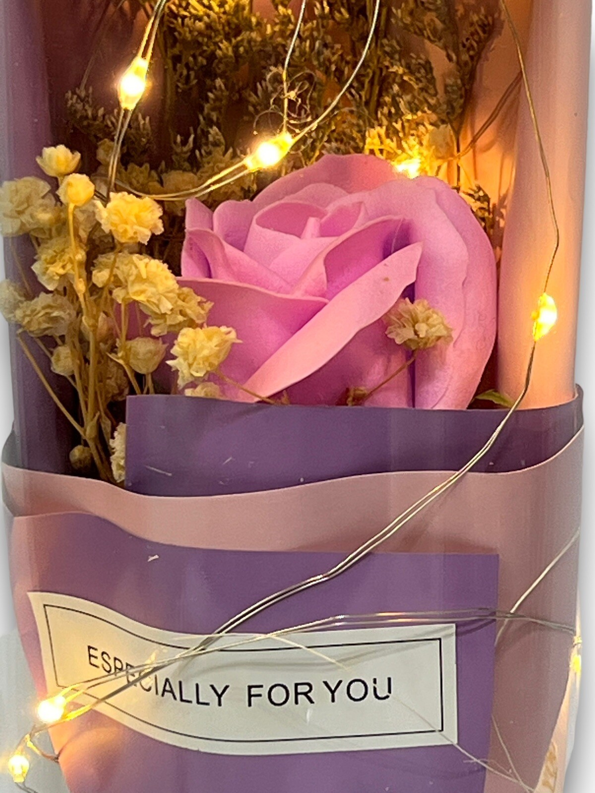 Pink Rose in Glass Dome LED Forever Flower Lamp Enchanted Mothers Day Gift