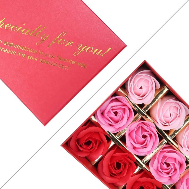 Scented Soap Rose Flower Gift Box 18 PCS Romantic Decor Valentine’s Day New