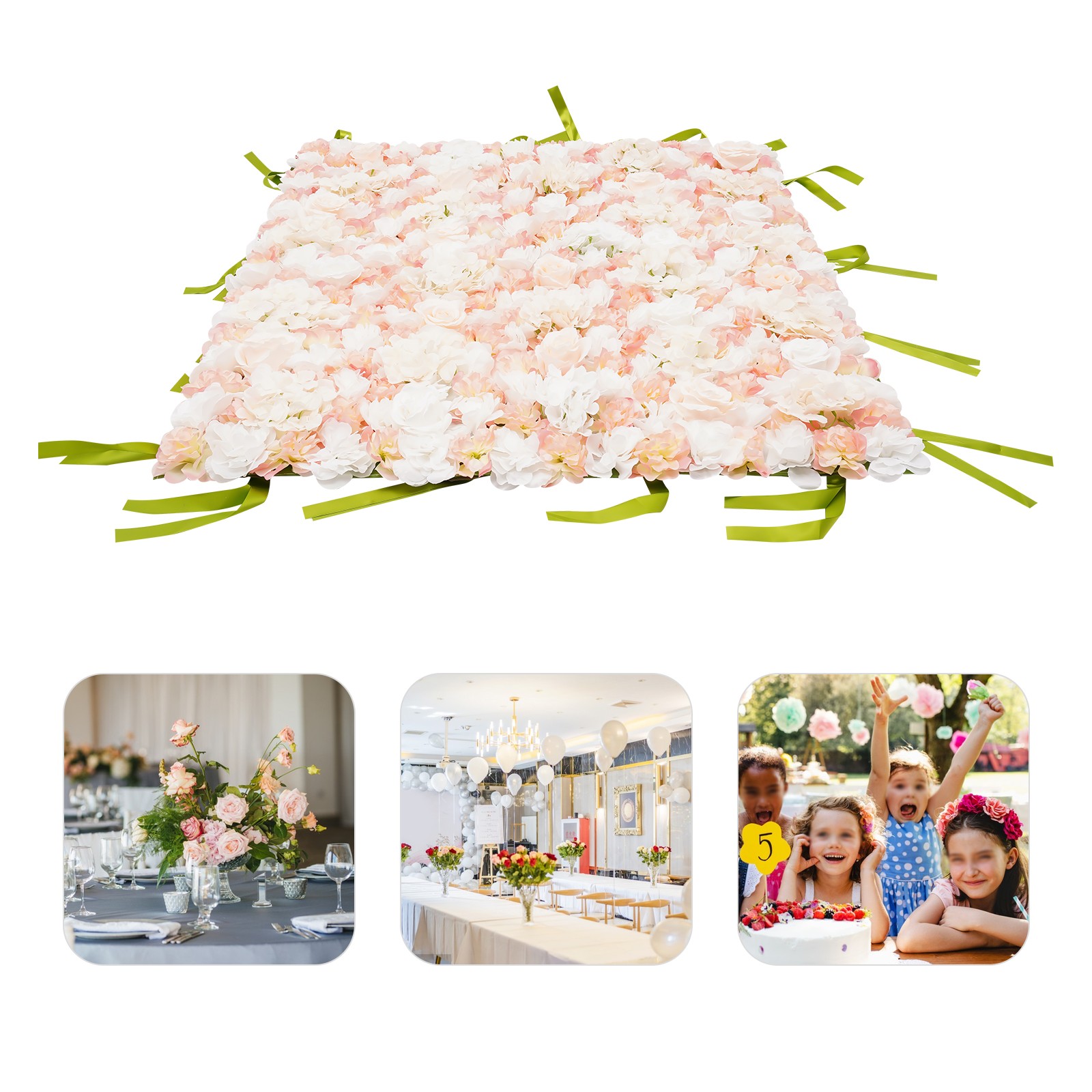 Square Artificial Flower Panels Rose Flower Panels Artificial Flower Wall Decor