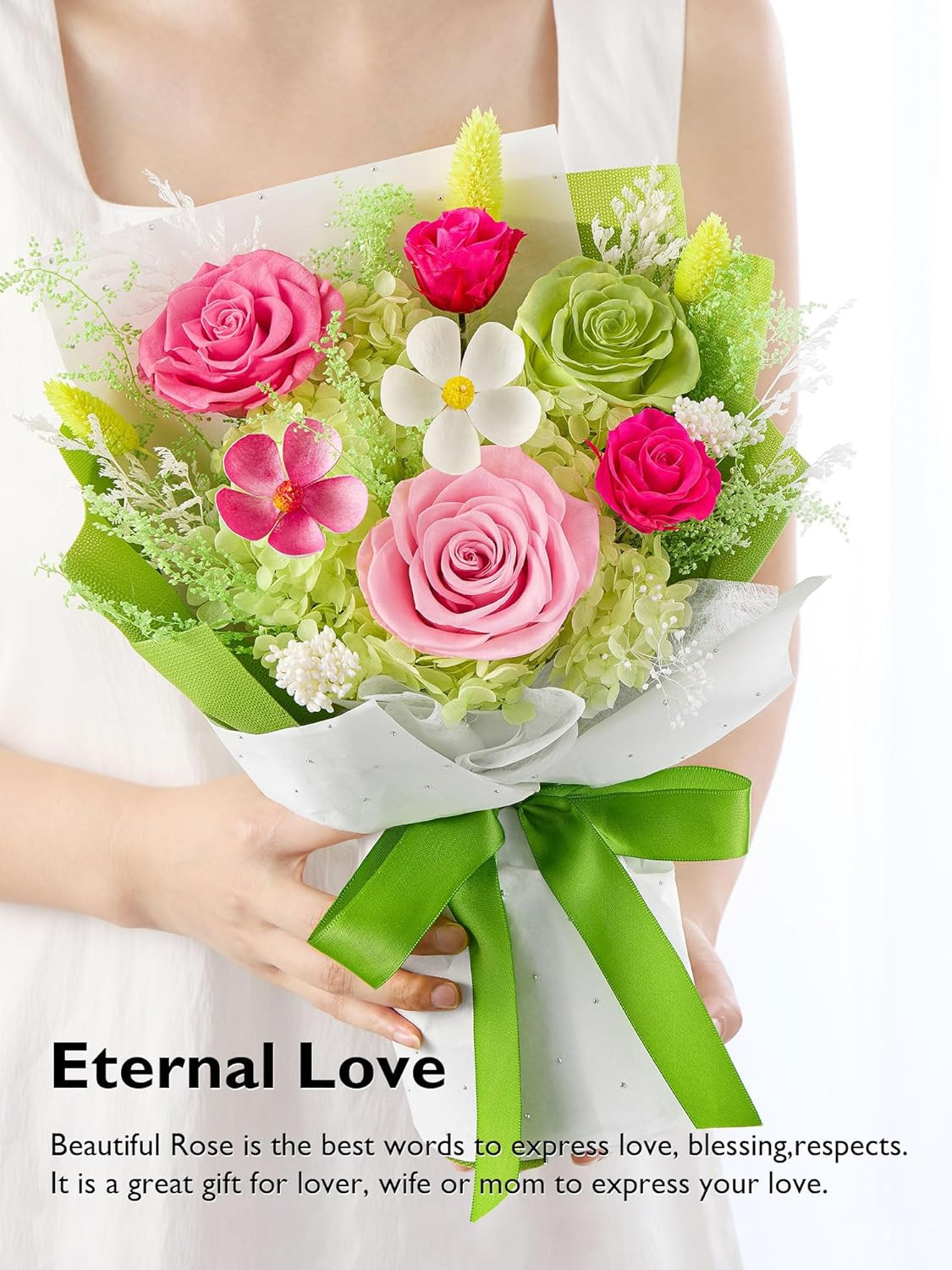 Flowers for Delivery Prime, Mother’S Day Forever Flower Bouquet, Preserved Pink