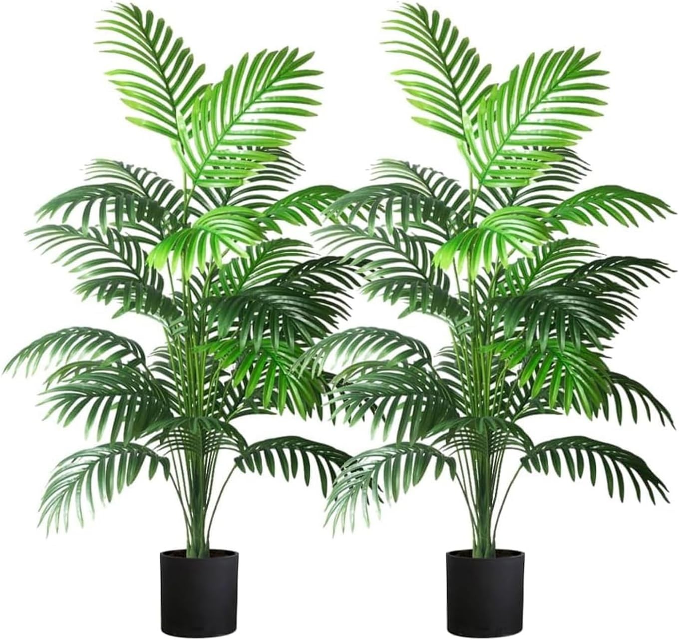 4ft Artificial Palm Tree 2Pcs Large Faux Tropical Monstera Leaves