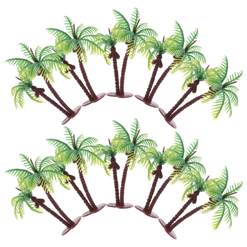 36 Pcs Mini Coconut Tree Miniature Plants Artificial Fake Tiny Trees