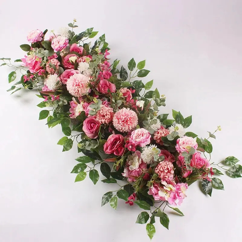 100Cm Luxury White Rose Floral Centerpiece for Wedding & Party Decor