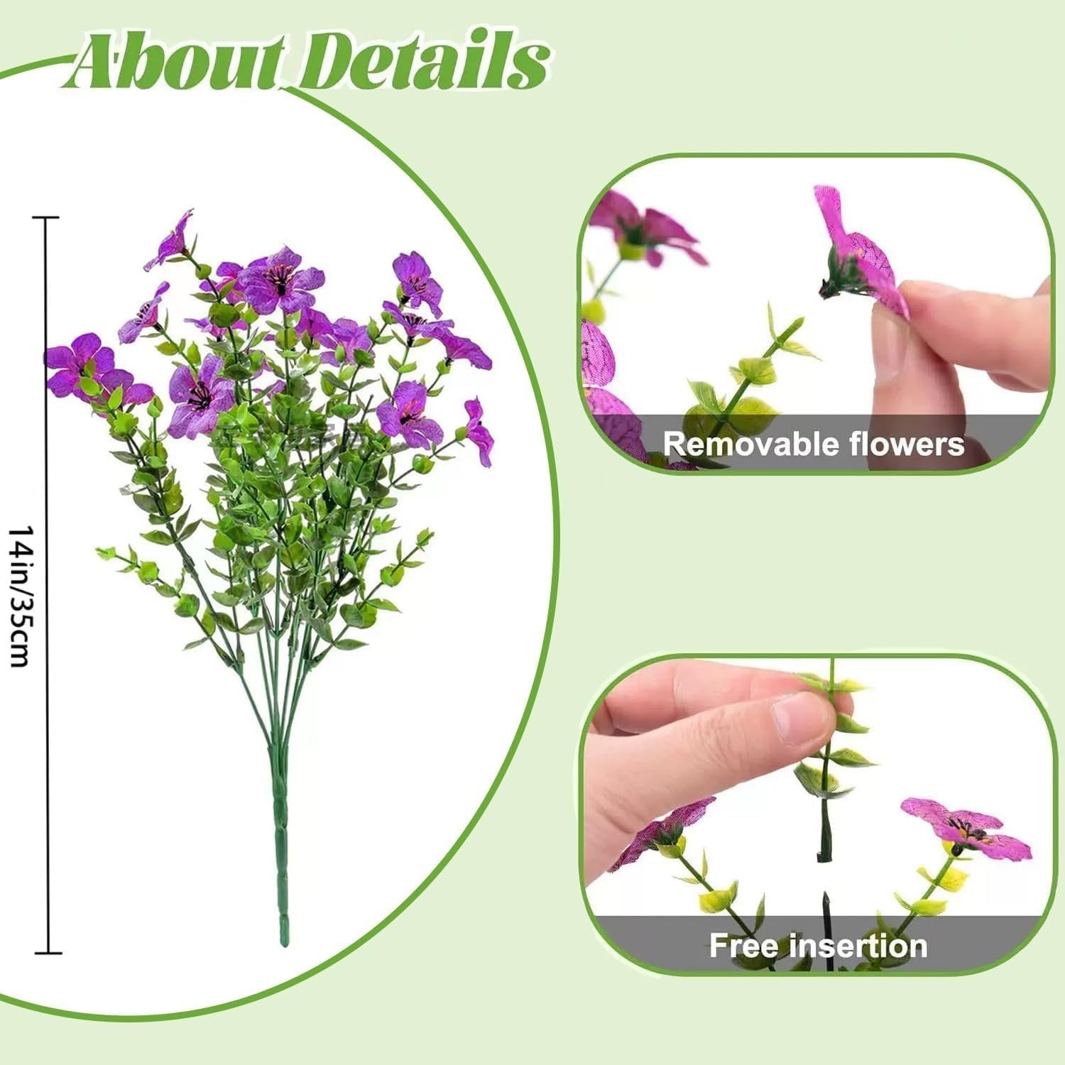 Lifelike Outdoor Artificial Flowers for Garden Porch Decor UV Resistant 12 Count