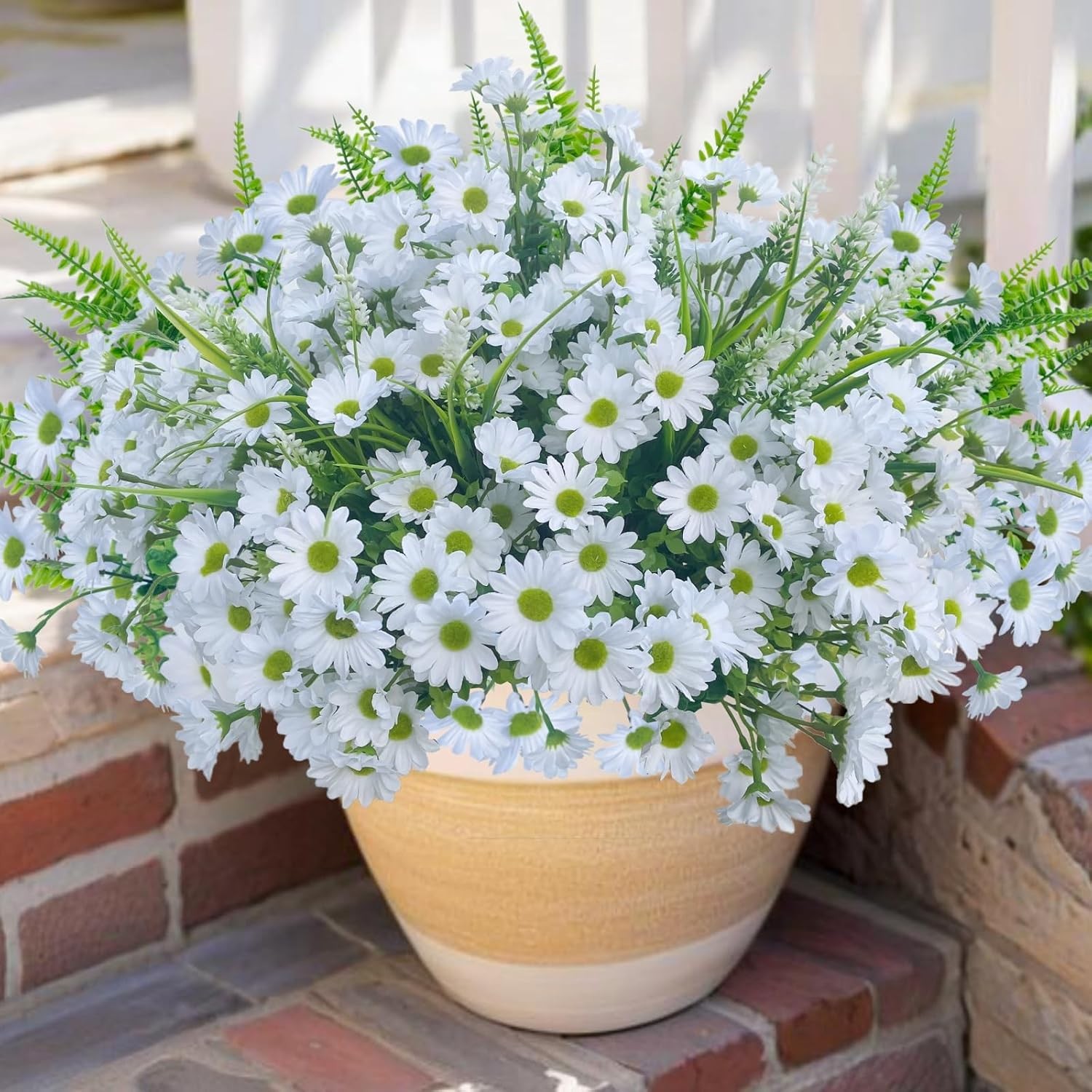 Spring Artificial Daisy Flowers Fake Plants for Outdoor Outside, 12 Bundles F…