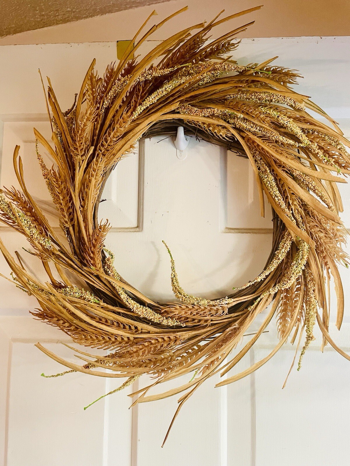 Wheat And Dried Grass Wreath Primitive Country Farmhouse