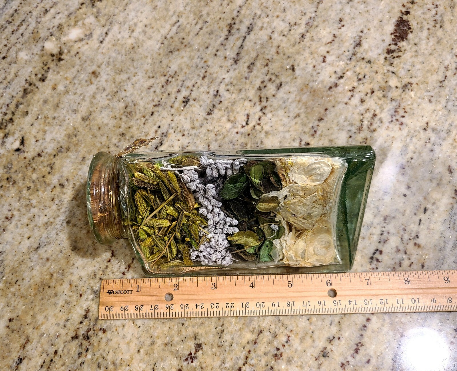 Dry Flowers Potpourri in Glass Bottle 6.5″ X 3.75″ Cork top