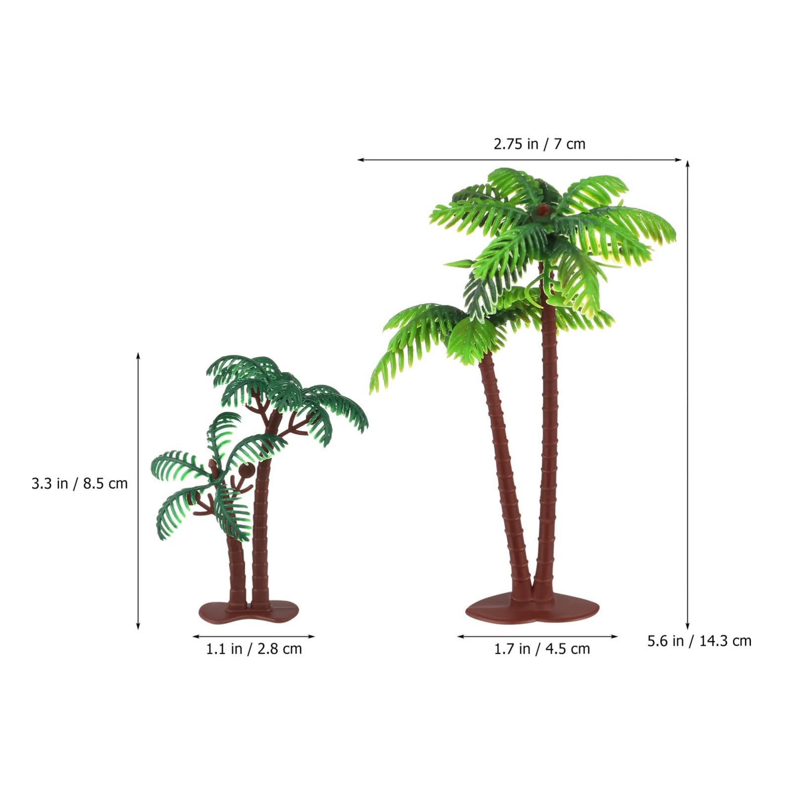Decoración de palmeras, miniárboles tropicales de plástico para tartas