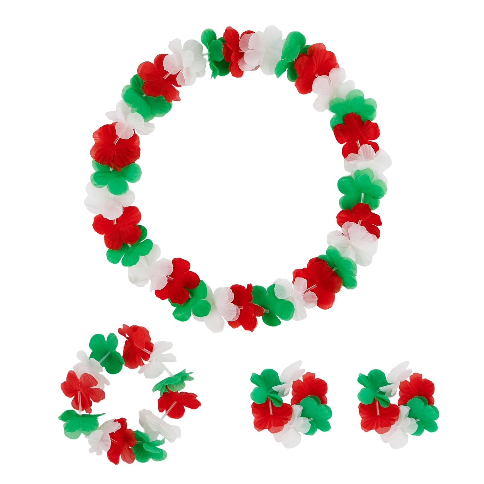 4Pack Flag Flower Leis Patriotic Flower Lei for 4th of July,Red White and Gre…