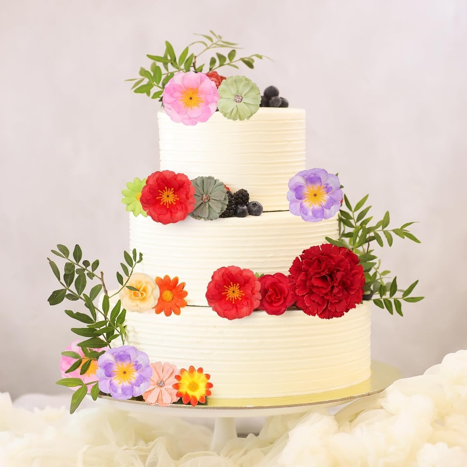 210 Pcs Mini Silk Flower Heads Small Fake Rose Daisy Faux Flowers Bulk Crafts