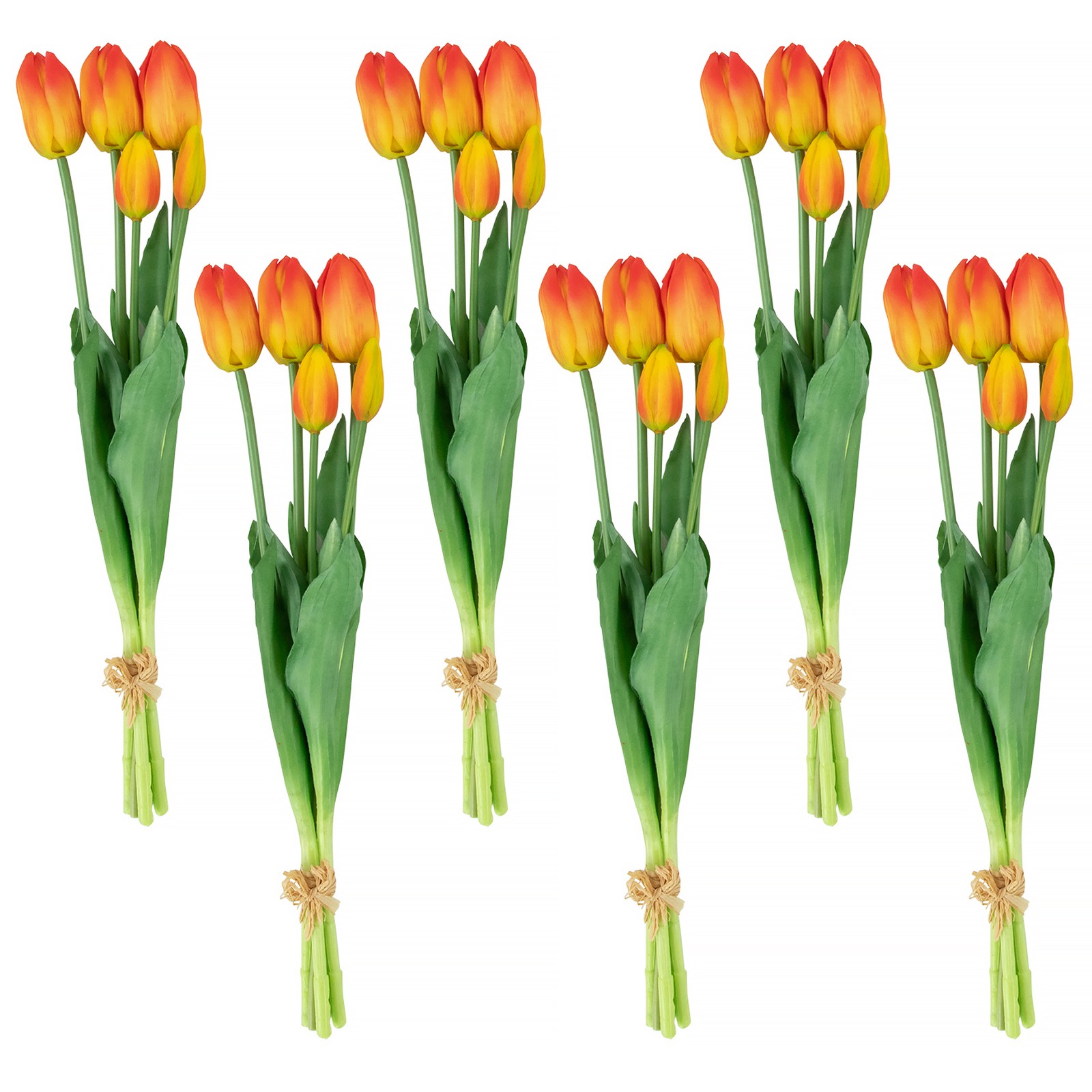 Northlight Real Touch™ Red Yellow Tulip Floral Bundles Set of 6 – 18″