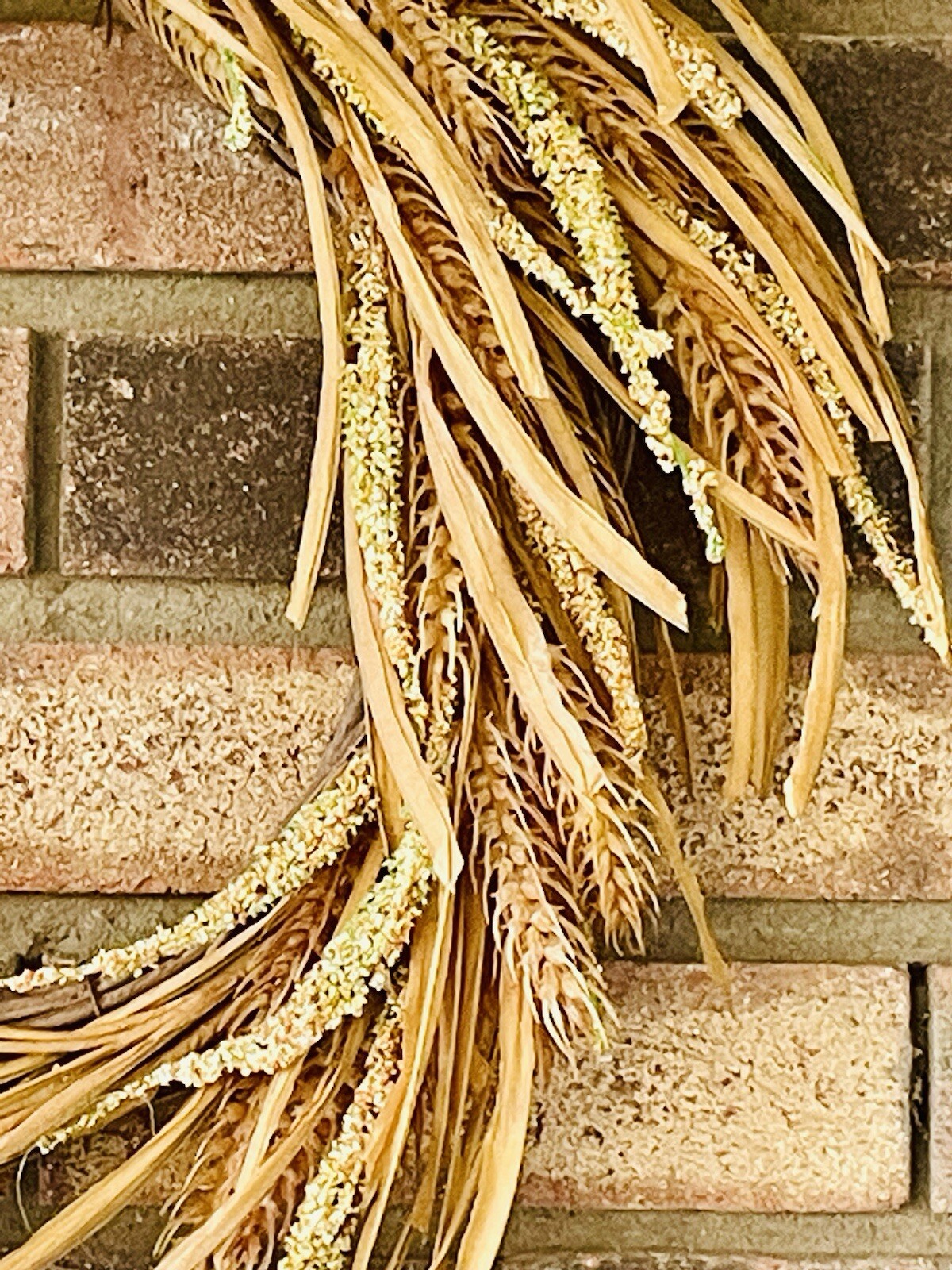 Wheat And Dried Grass Wreath Primitive Country Farmhouse