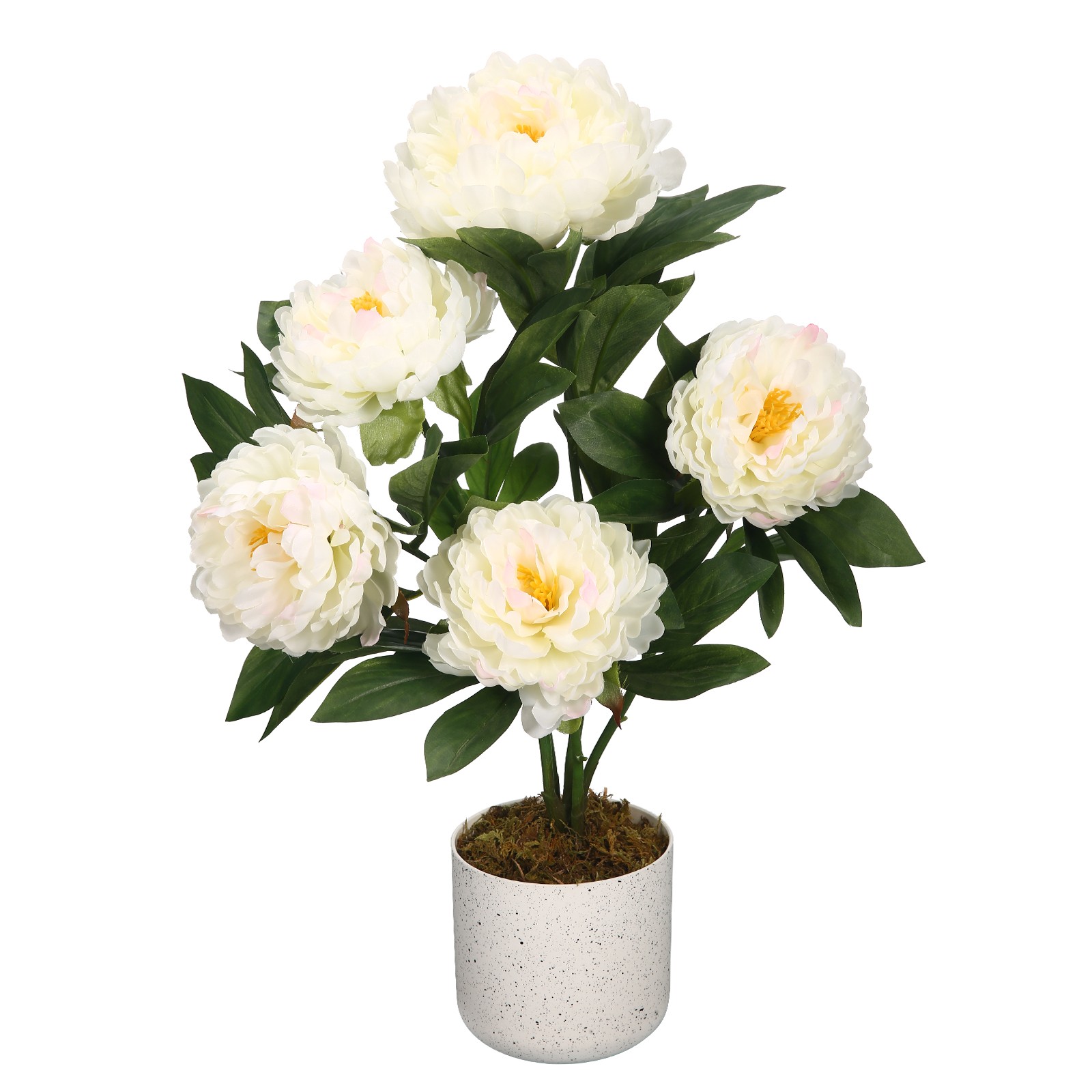 21.7″ Artificial Peony Plant in Pot 1 Pot w/2 Faux Flowers Lifelike Indoor Decor