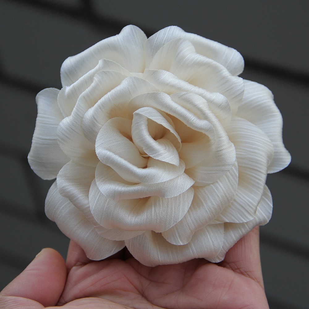 10cm Fashion Handmade Fabric Rose Flower for Women Accessories Wedding Party