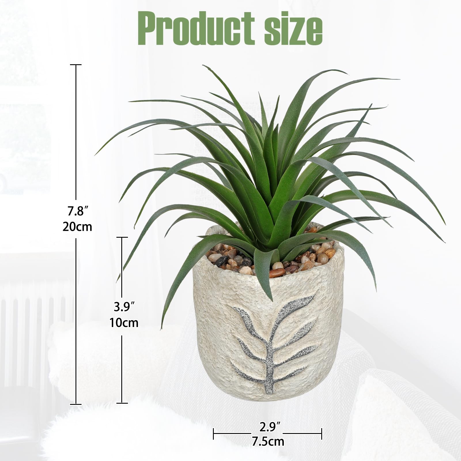 2 Pack Small Artificial Succulents Plants Potted Fake Spiked Succulent Plant …
