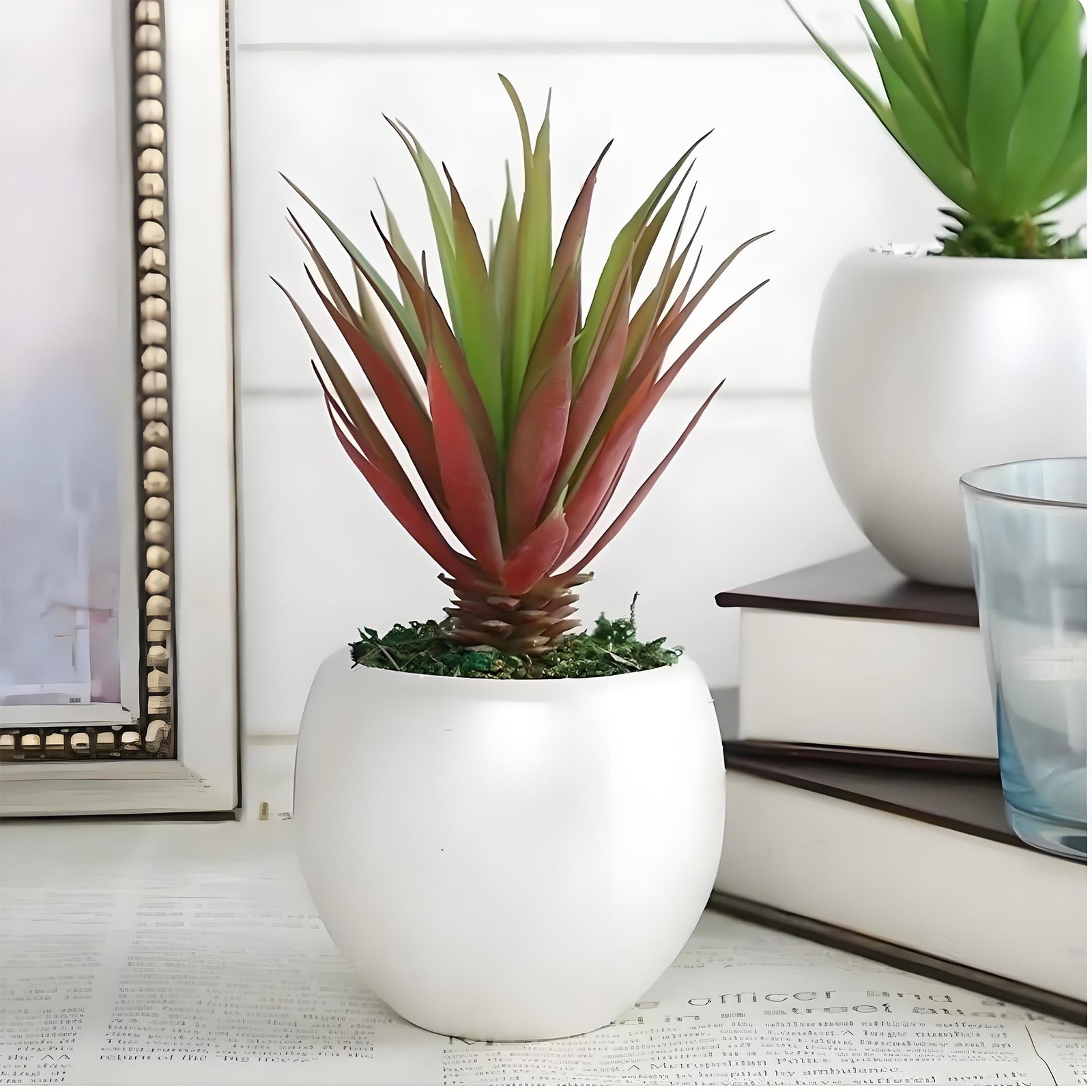 Forever bene 2 PCS Artificial Agave Succulents Plants Real Touch Lifelike Suc…