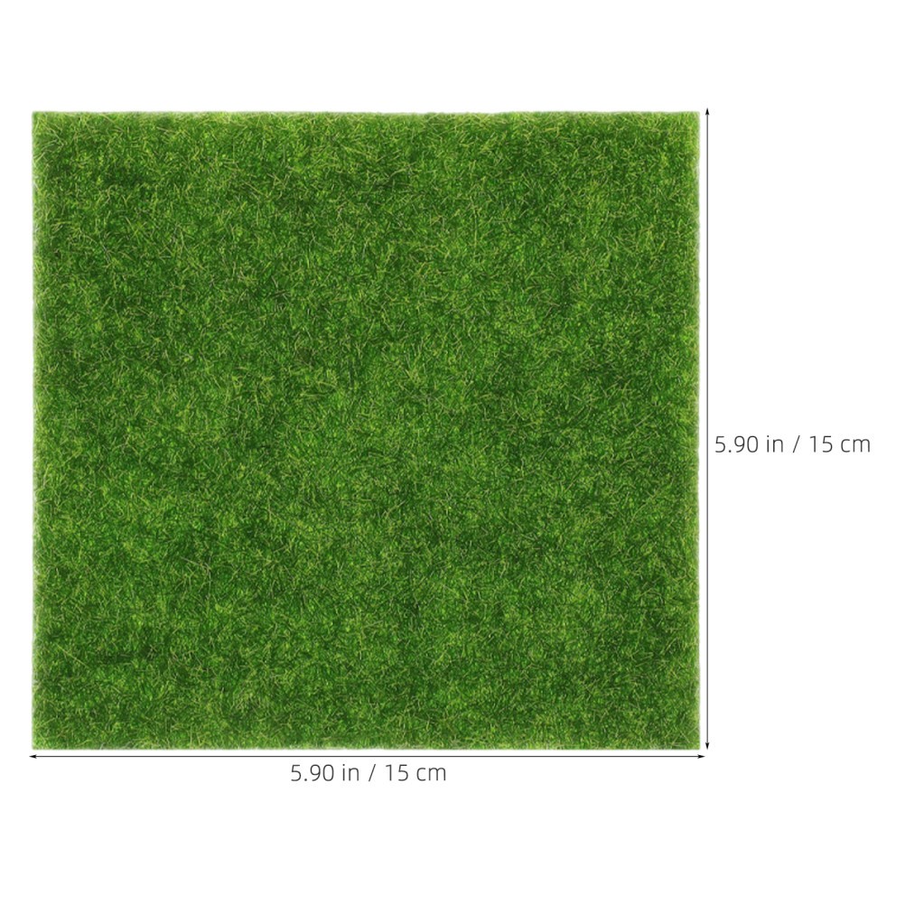 18pcs Fake Grass Decor for Crafts – 6 X 6 Inch Miniature Artificial Grass