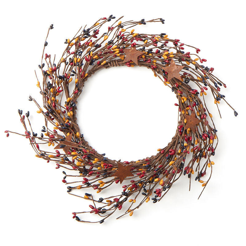 Factory Direct Craft 12″ Colonial Americana Pip Berry Wreath / Candle Ring