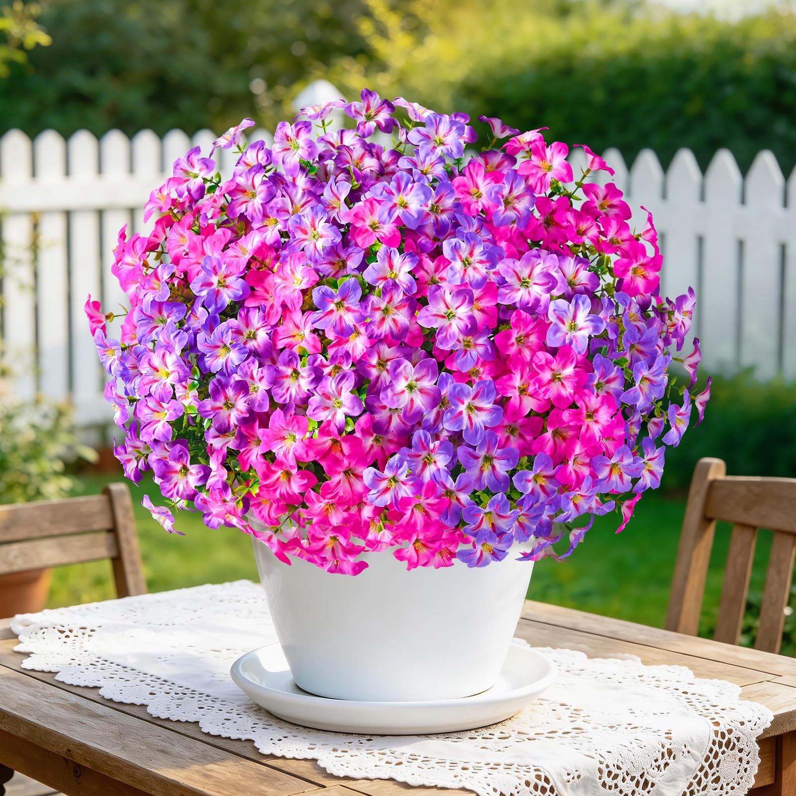 12 Bundles Look Real Artificial Flowers for Outdoors, Realistic Fake Outdoor …