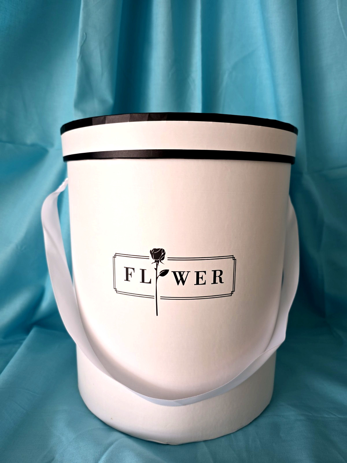 Flower Decor/Gift/Storage Boxes, Set of 3 White w/Ribbon Handles, Cardboard, New