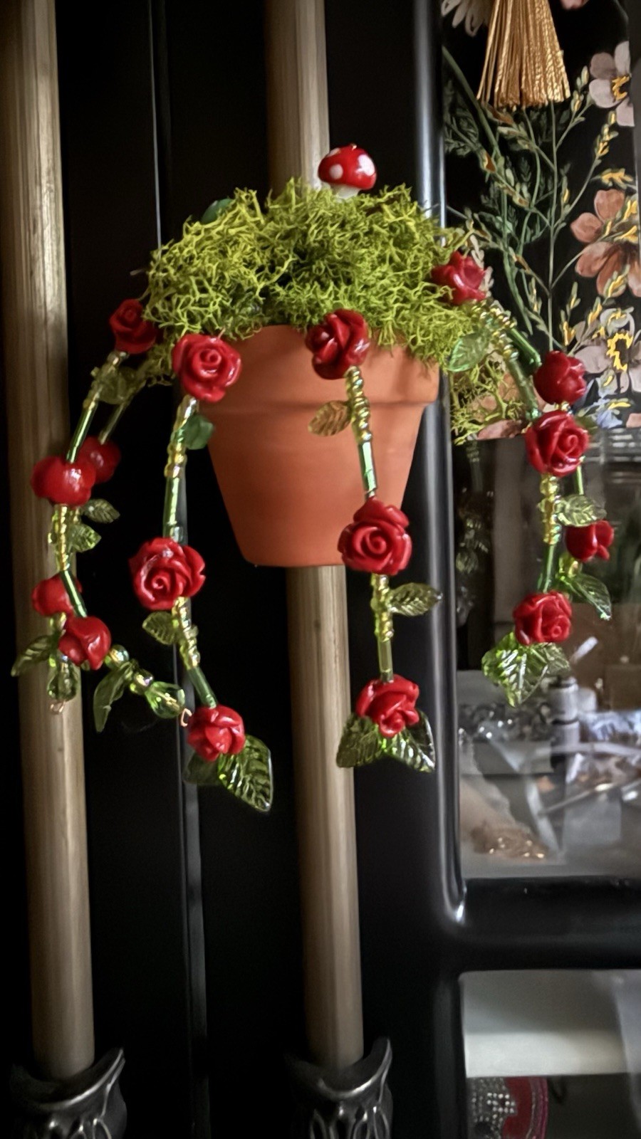Handmade Miniature Dainty Beaded Indoor Plant W/Magnet – Never Needs Watering!